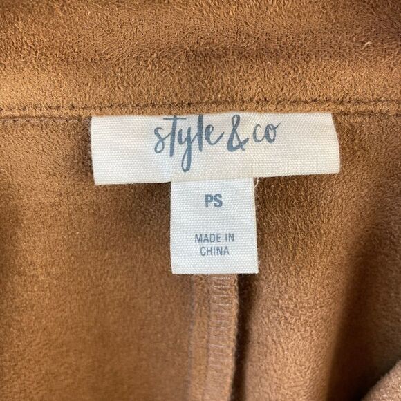 Style & Co Full Zip Brown Velour Style Jacket Size M EUC - Picture 9 of 9